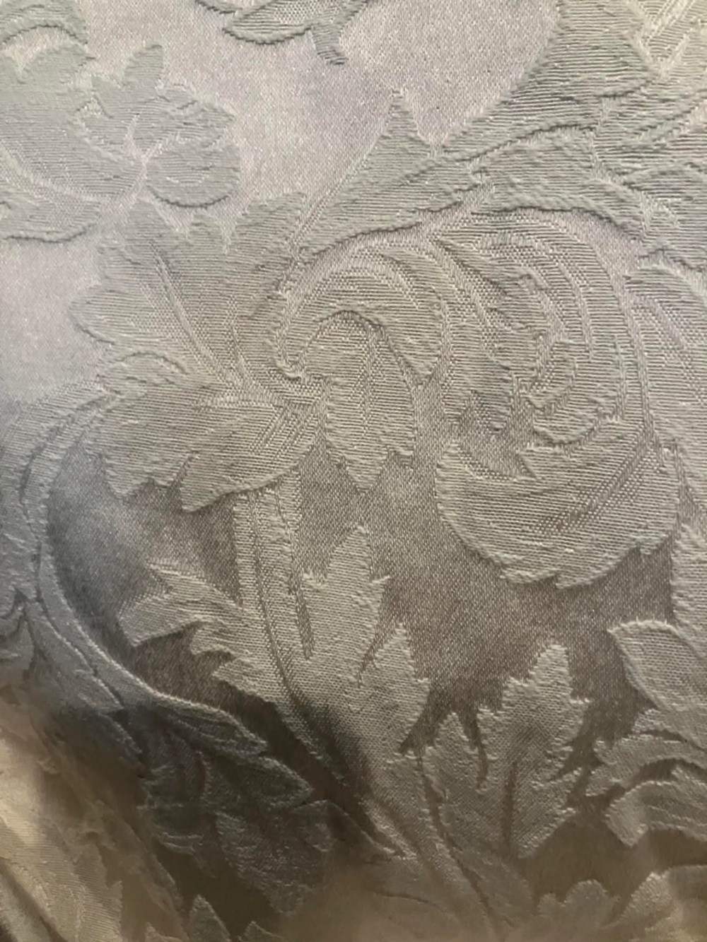 Elegant Silver Floral Jacquard Duvet Cover
